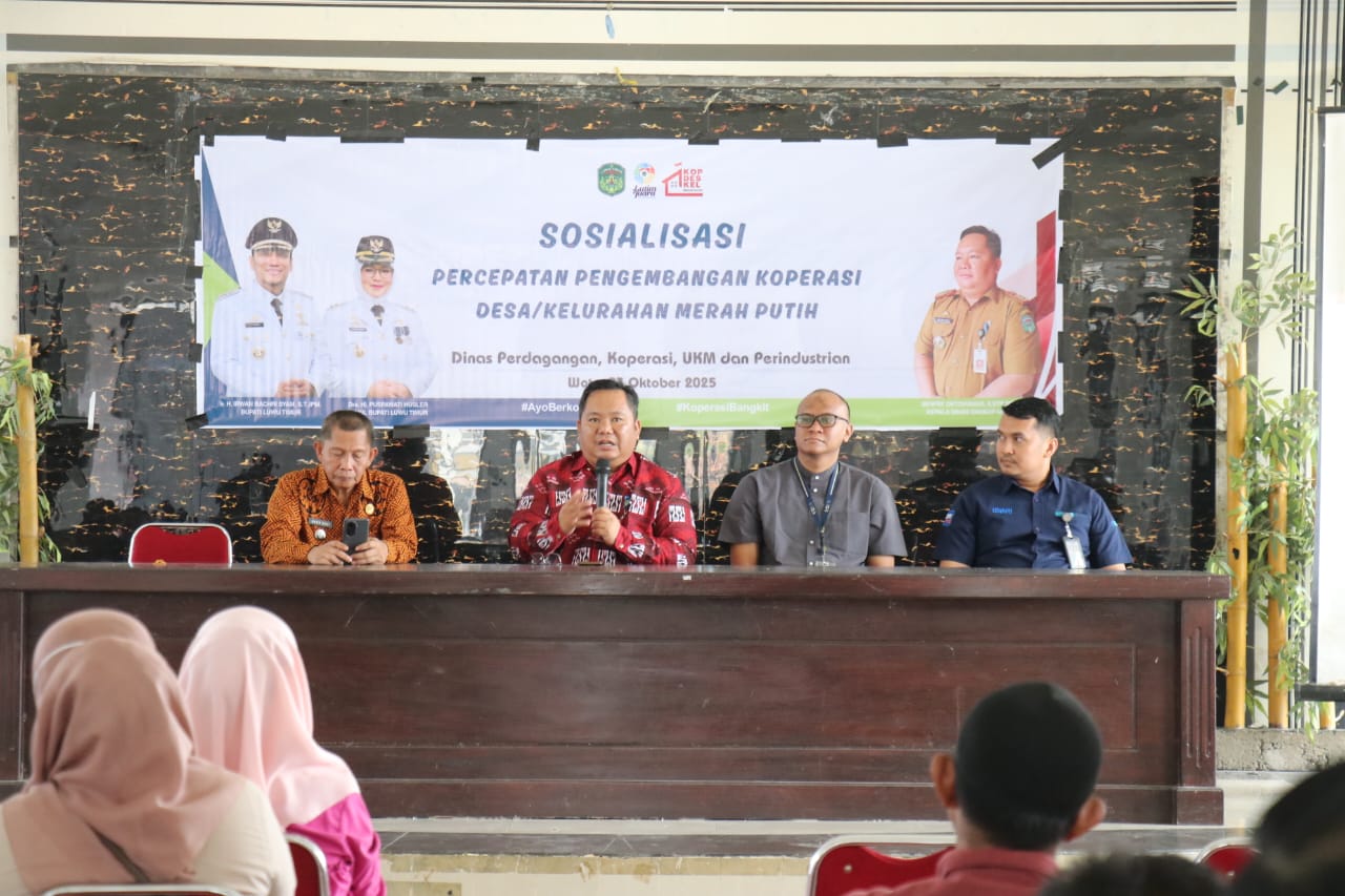Disdagkop UKMP Lutim Gelar Sosialisasi Penguatan Koperasi Desa