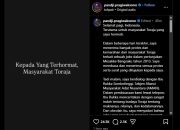 Pandji Pragiwaksono Minta Maaf ke Masyarakat Toraja