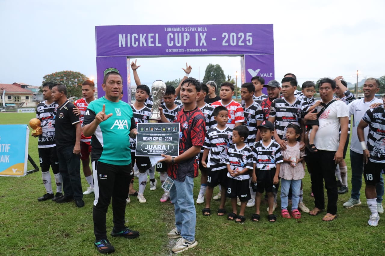 Bupati Irwan Tutup Nickel Cup IX Lutim 2025, Budiro FC Pertahankan Gelar Juara