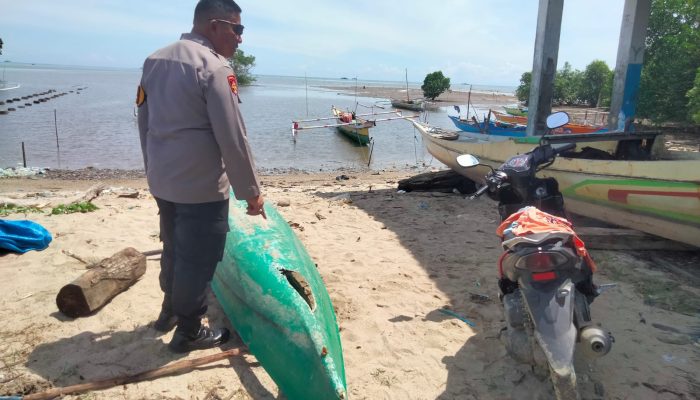 Polres Palopo Amankan Perahu Fiber Diduga Milik Pengebom Ikan Asal Luwu