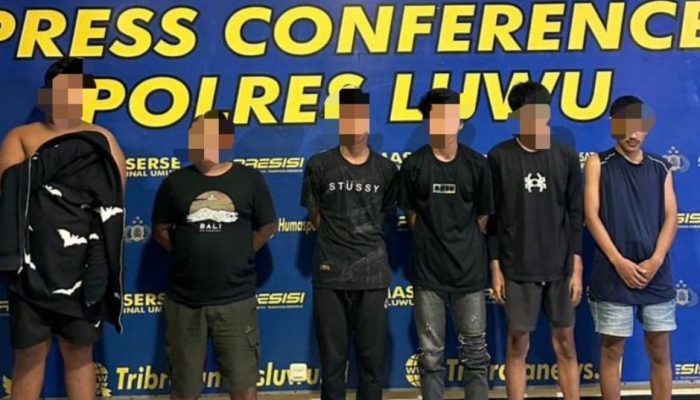 Gerak Cepat Polres Luwu, 6 Terduga Pelaku Perusakan Rumah Kades Padang Kalua Ditangkap
