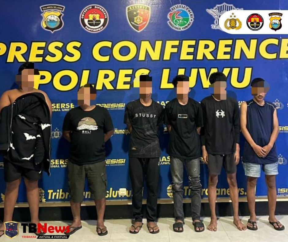 Gerak Cepat Polres Luwu, 6 Terduga Pelaku Perusakan Rumah Kades Padang Kalua Ditangkap
