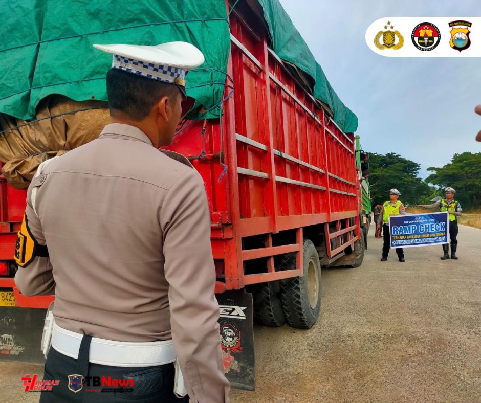 Cegah Kecelakaan Fatal, Satlantas Polres Luwu Gelar Ramp Check Truk di Trans Sulawesi
