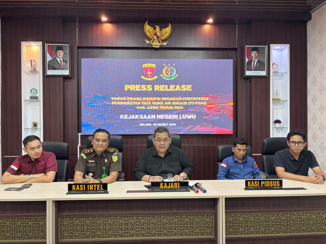 Tahan Lima Tersangka Pungli Irigasi, Kejari Luwu Terus Lakukan Pengembangan Kasus