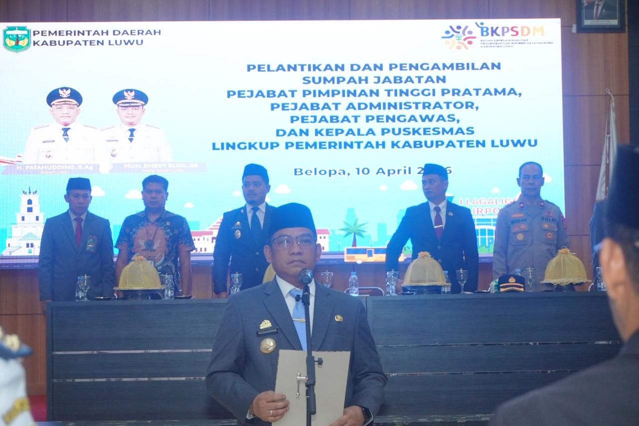 Lantik Pejabat, Bupati Luwu: Tak Sesuai Harapan, Silakan Mundur!