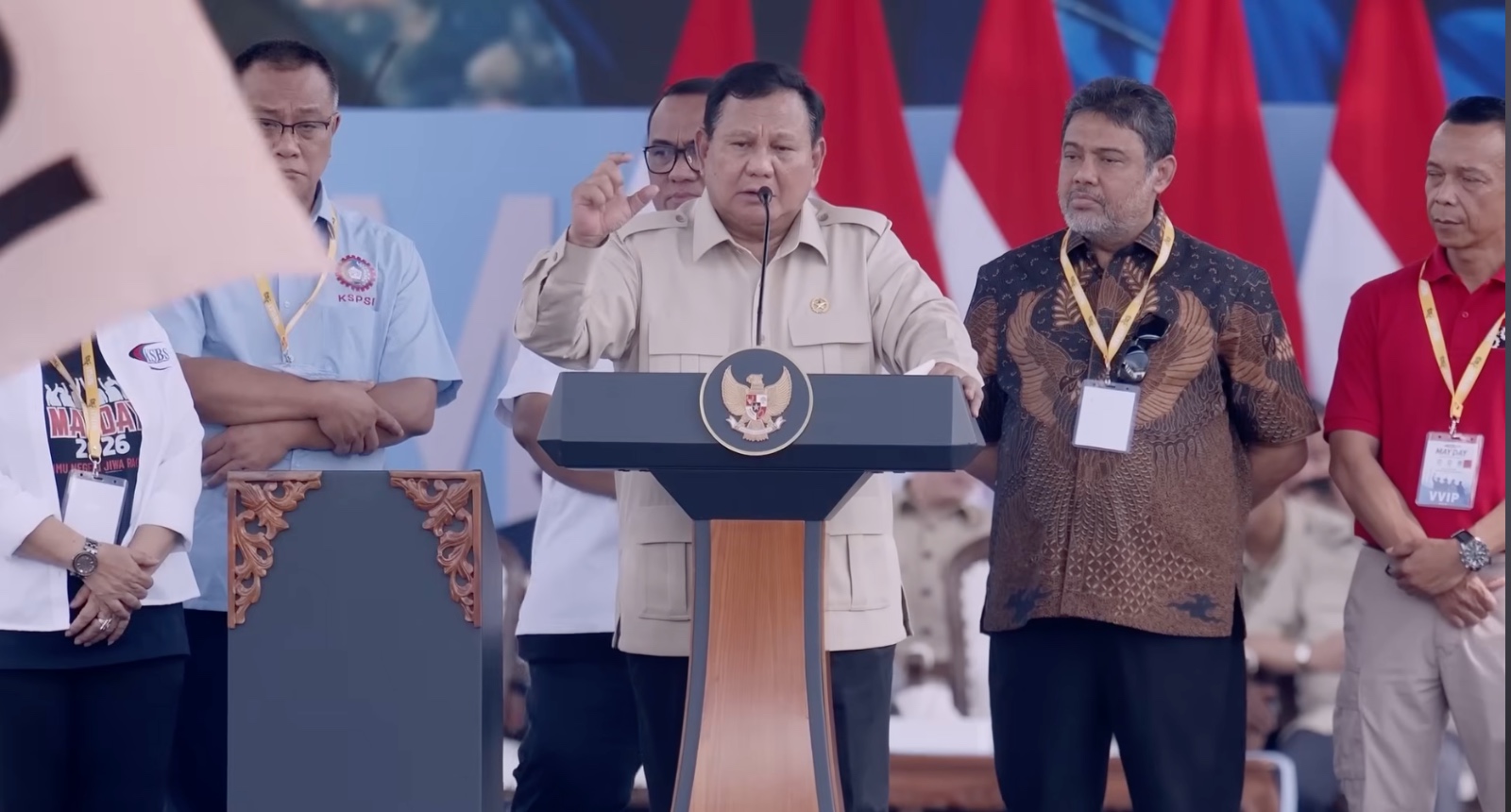 Deretan Janji Prabowo Subianto pada Puncak Peringatan Hari Buruh Internasional