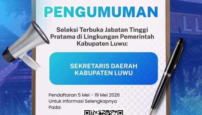 Pemkab Luwu Buka Seleksi Terbuka JPT Pratama untuk Posisi Sekda