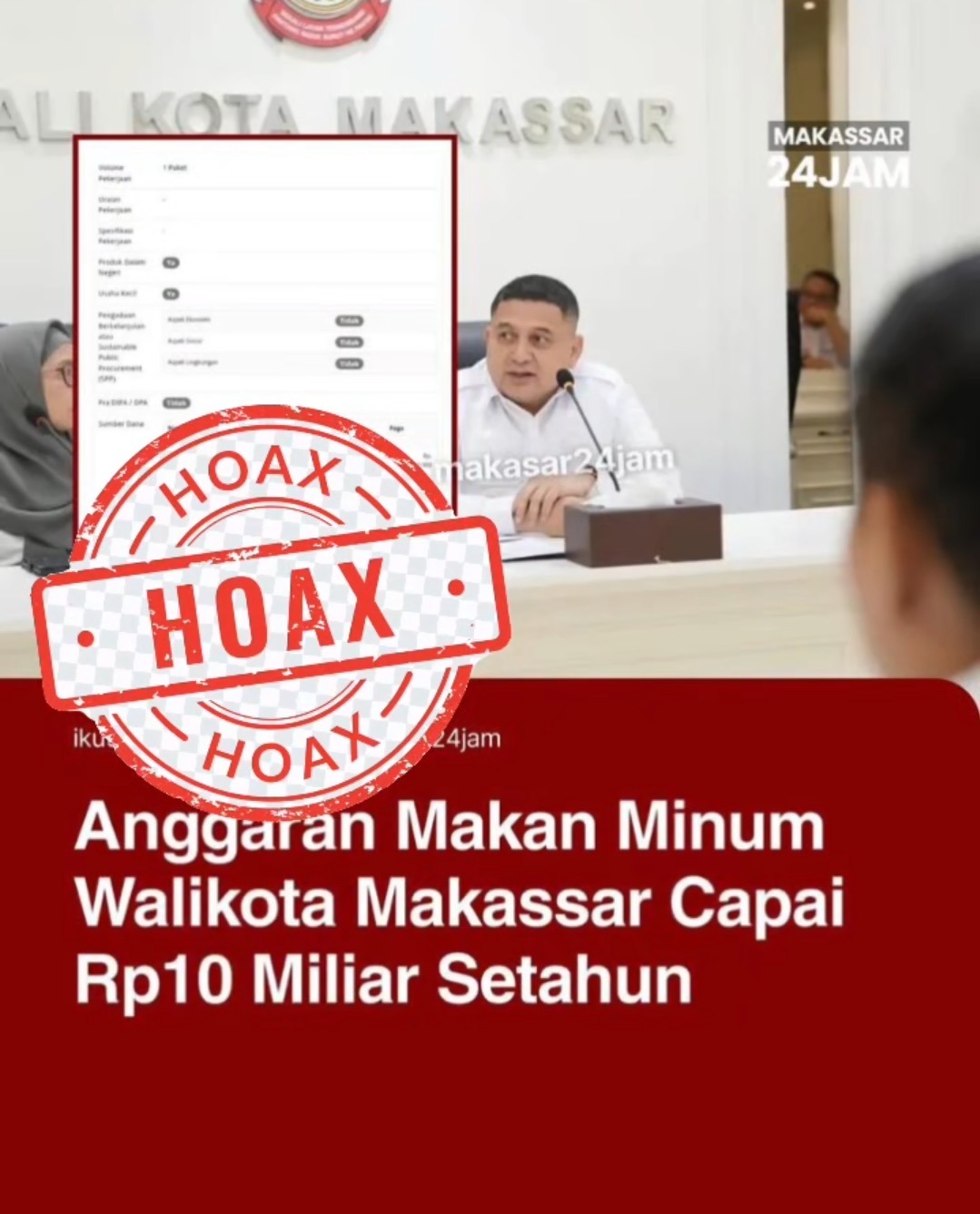 Pemkot Makassar Tepis Hoaks Anggaran Makan Minum Wali Kota Rp10 Miliar