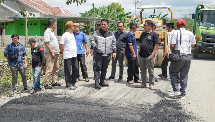Permudah Akses Ekonomi dan Pertanian, Wabup Luwu Pantau Langsung Pengaspalan di Lamasi
