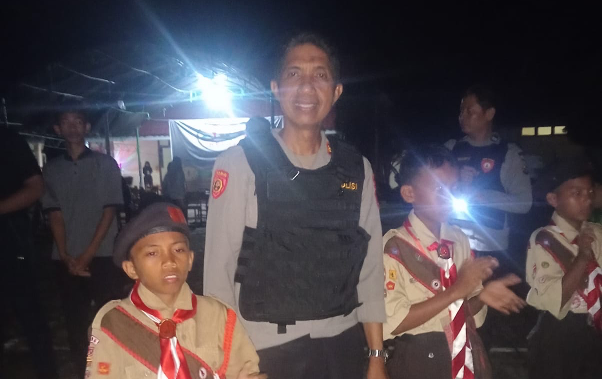 Pastikan Perkemahan Aman, Polres Luwu Sisir Area SMKN 11 Luwu di Kecamatan Bua