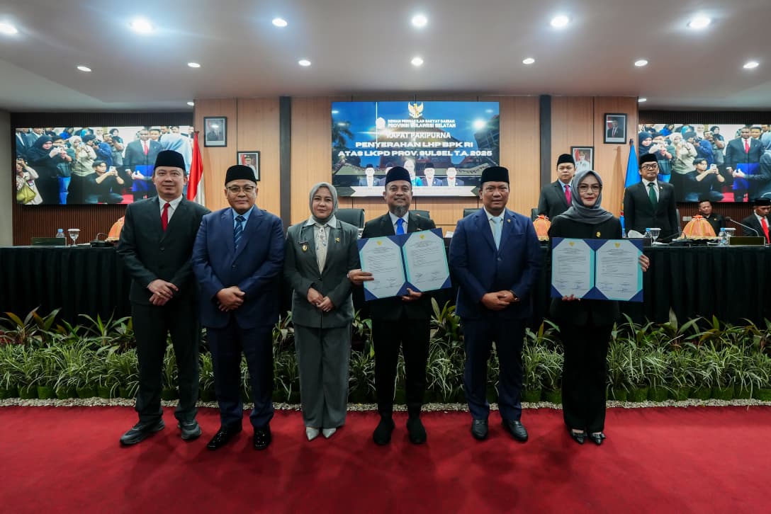 Sukses Kelola APBD, Pemprov Sulsel Kembali Sabet Opini WTP BPK RI Tahun Anggaran 2025