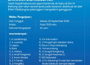 Perumda TM Umumkan Gangguan Distribusi Air, Ini Daerah Terdampak