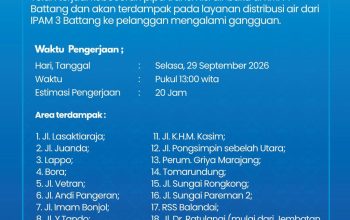 Perumda TM Umumkan Gangguan Distribusi Air, Ini Daerah Terdampak
